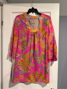 Trina Turk Hot Pink Multicolor Floral Mini Dress